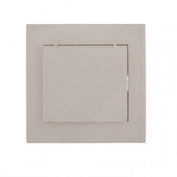 Розетка с зазем. с крышкой Lezard Rain белая 703-0202-123