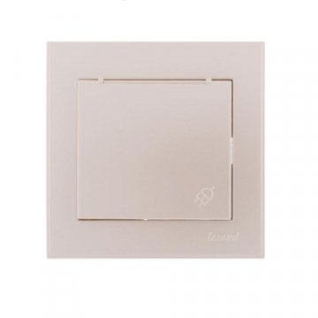 Розетка с зазем. с крышкой Lezard Rain белый жемчуг 703-3030-123