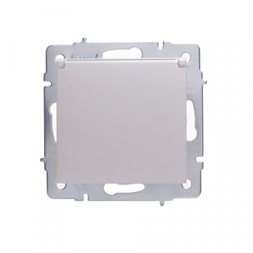 Розетка с зазем. с крышкой Lezard Vesna белый жемчуг 742-3088-123B