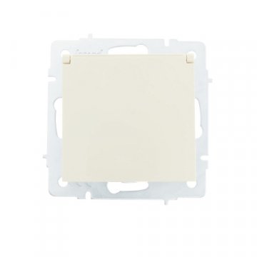 Розетка с зазем. с крышкой Lezard Vesna кремовая 742-0388-123B
