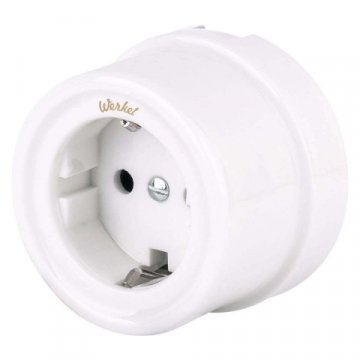 Розетка с заземлением Werkel Ретро белый W5671001 4690389166792