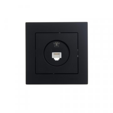 Розетка телефонная евро Lezard Vesna черная 742-4288-137