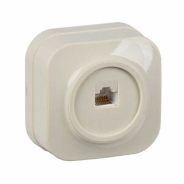 Розетка телефонная RJ11 IEK Glory кремовая ETH10-K33