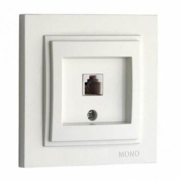 Розетка телефонная RJ11 Mono Electric Despina 3 кат белый 102-190005-124