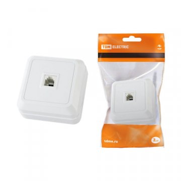 Розетка телефонная RJ11 TDM Electric Ладога белая SQ1801-0021