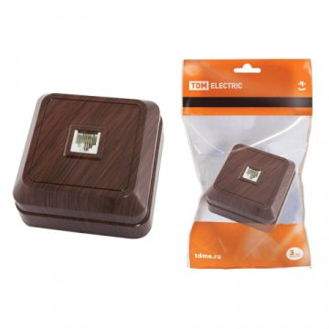 Розетка телефонная RJ11 TDM Electric Ладога бук SQ1801-0041