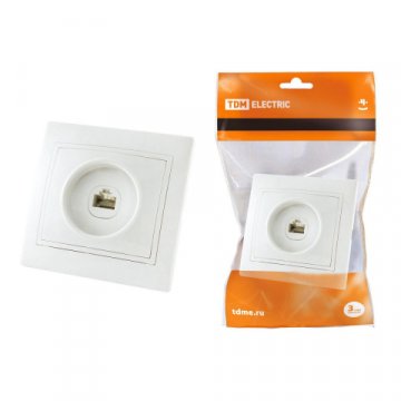 Розетка телефонная RJ11 TDM Electric Таймыр белая SQ1814-0020