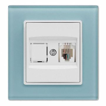 Розетка телефонная Vesta-Electric Exclusive Blue голубая FRZMT040001SIN