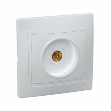 Розетка телевизионная TV IEK Kvarta белая EAK10-K01-DM