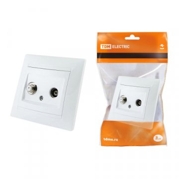 Розетка телевизионная TV/SAT TDM Electric Лама белая SQ1815-0020