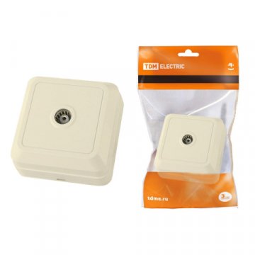 Розетка телевизионная TV TDM Electric Ладога слоновая кость SQ1801-0026