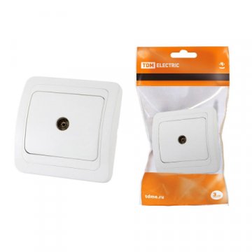 Розетка телевизионная TV TDM Electric Валдай белая SQ1804-0014