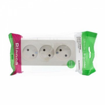Розетка тройная 2К Schneider Electric Blanca 16A 250V бежевая BLNRA000317