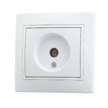Розетка ТВ оконечная Lezard Mira белая с бел. вст. 701-0202-130