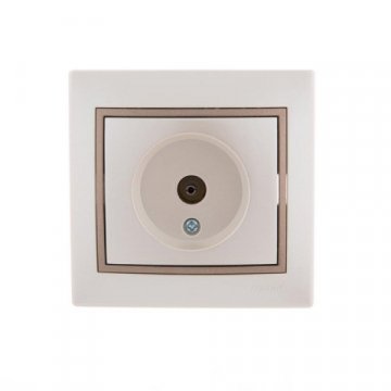 Розетка ТВ оконечная Lezard Mira белый жемчуг с кор. вст. 701-3031-130