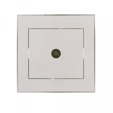 Розетка ТВ оконечная Lezard Rain белая с бок. вст. хром 703-0225-130