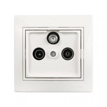 Розетка ТВ оконечная + спутник. Lezard Mira белая с бел. вст. 701-0202-135