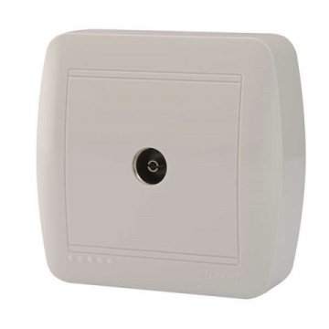 Розетка ТВ проходная Lezard Demet белая 711-0200-129