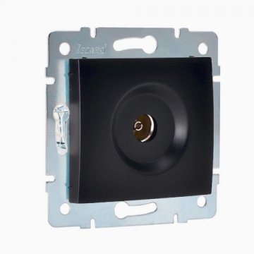 Розетка ТВ проходная Lezard Karina черная 707-4288-129