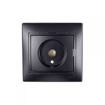 Розетка ТВ проходная Lezard Mira черная 701-4242-129