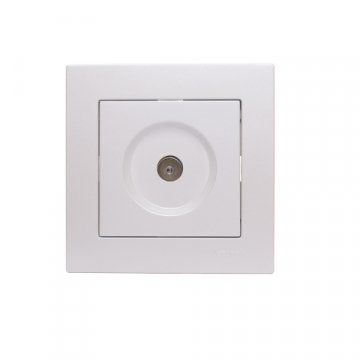 Розетка ТВ проходная Lezard Vesna белый жемчуг 742-3088-129