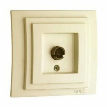 Розетка TV проходная Mono Electric Larissa универсальная экран крем 103-171705-137
