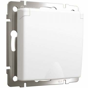 Розетка влагозащищенная с заземлением, с защитной крышкой и шторками Werkel белый W1171201 4690389155178