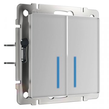 Сенсорный выключатель двухклавишный Werkel с подсветкой серебряный W4520006 4690389179563