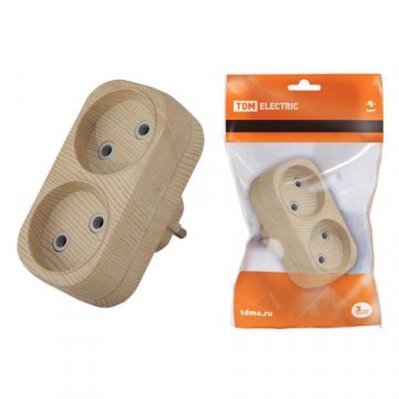 Сетевой разветвитель TDM Electric 2гн б/з сосна SQ1806-0073