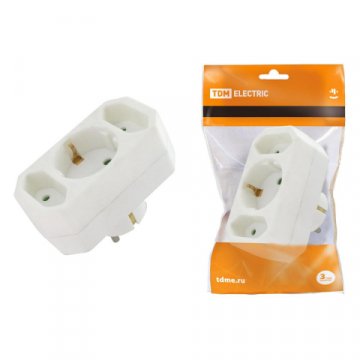 Сетевой разветвитель TDM Electric 3гн с/з белая SQ1806-0201