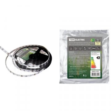 Светодиодная влагозащищенная лента TDM Electric 14,4W/m 60LED/m 5050SMD теплый белый 5M SQ0331-0321