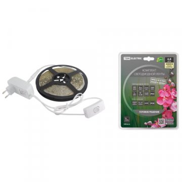 Светодиодная влагозащищенная лента TDM Electric 4,8W/m 60LED/m 2835SMD теплый белый 5M SQ0331-0229