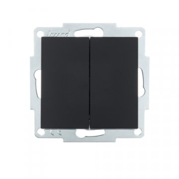 Выключатель двойной Lezard Vesna черный 742-4288-101