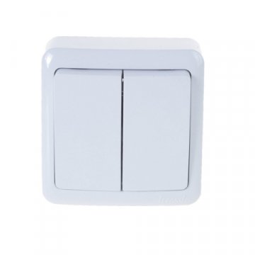 Выключатель двойной Lezard Viola белый 751-0200-101
