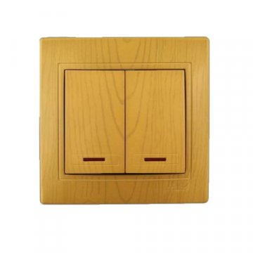 Выключатель двойной с подсветкой Lezard Mira ольха 701-0701-112