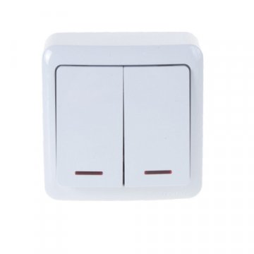 Выключатель двойной с подсветкой Lezard Viola белый 751-0200-112