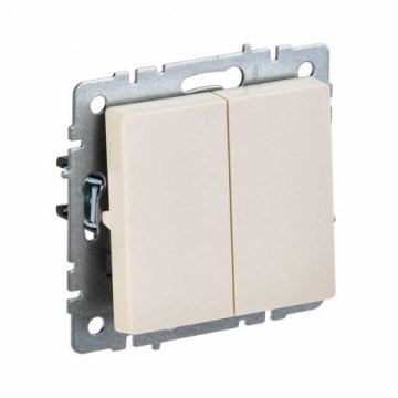 Выключатель двухклавишный IEK Brite бежевый BR-V20-0-10-K10