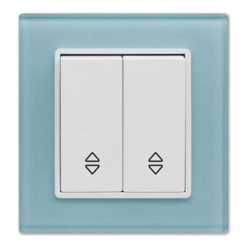 Выключатель двухклавишный проходной Vesta-Electric Exclusive Blue голубой FVK050106SIN