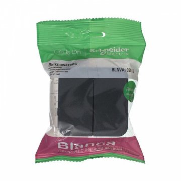 Выключатель двухклавишный Schneider Electric Blanca 10A 250V антрацит BLNVA105016