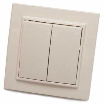 Выключатель двухклавишный Stekker Эрна слоновая кость PSW10-9004-02 39231