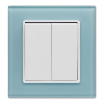 Выключатель двухклавишный Vesta-Electric Exclusive Blue голубой FVK050101SIN