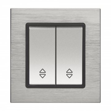 Выключатель двуклавишный проходной Vesta-Electric Exclusive Silver Metallic серебро FVK050307SER