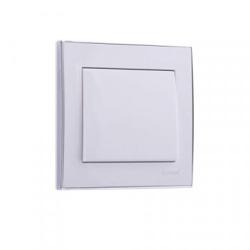 Выключатель Lezard Rain белый с бок. вставкой хром 703-0225-100