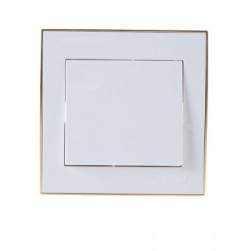 Выключатель Lezard Rain белый с бок. вставкой золото 703-0226-100