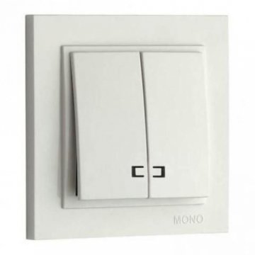 Выключатель Mono Electric Despina двухклавишный с подсветкой жемчуг 102-252525-103