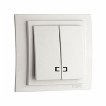 Выключатель Mono Electric Despina/ Larissa двухклавишный с подсветкой слоновая кость 500-000125-103