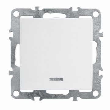 Выключатель одноклавишный Feron Stekker Эрна с подсветкой белый PSW10-9101-01 39309