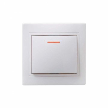 Выключатель одноклавишный IEK Kvarta белый EVK11-K01-10-DM