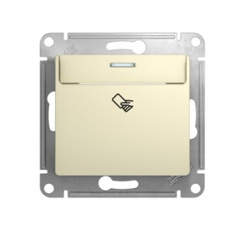 Выключатель одноклавишный карточный Schneider Electric Glossa 10A 250V бежевый GSL000269