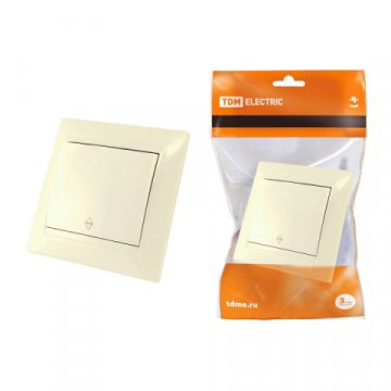 Выключатель одноклавишный на 2 направления TDM Electric Лама 10А 250V слоновая кость SQ1815-0106